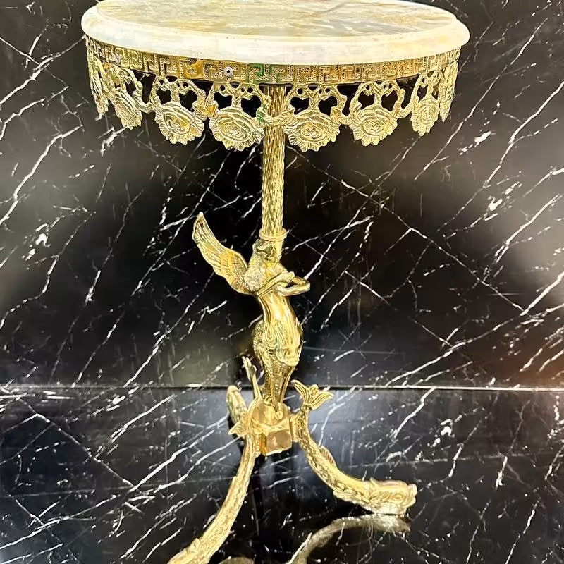 میز پایه ماهی مدل ملایکه برنز ناب