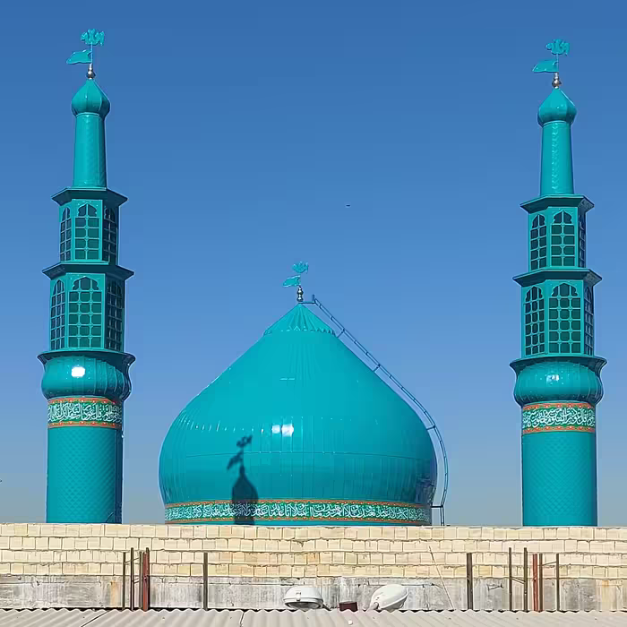 گنبد و گلدسته با ورق آلومینیوم فیروزه ای    (هزینه به صورت متری (مساحت) محاسبه میگردد)