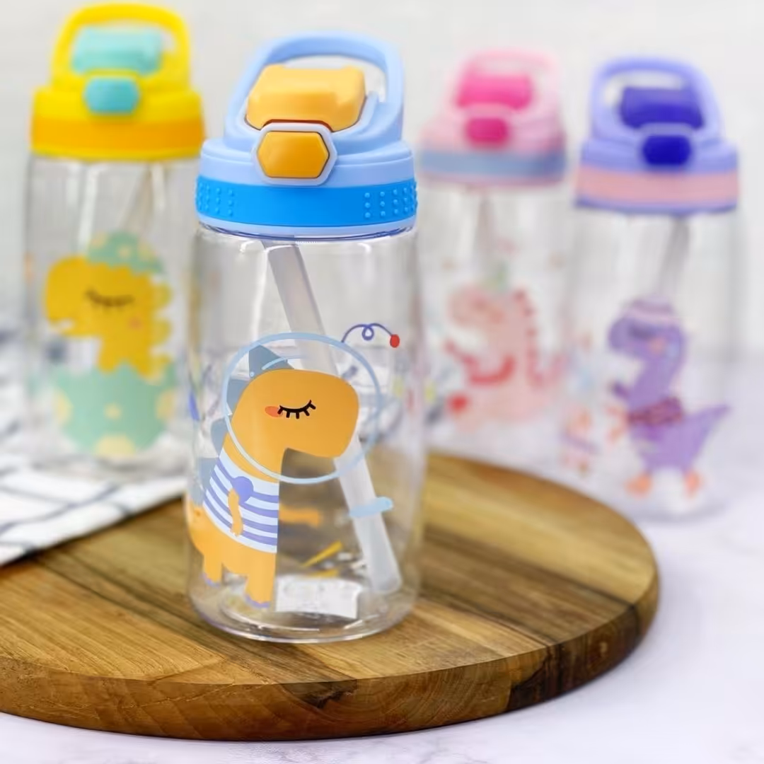 قمقمه فانتزی کودک طرح دایناسور مدل نی دار گنجایش 350 میل