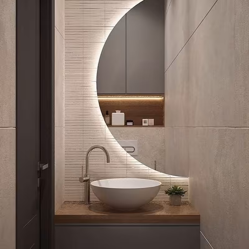 آینه بک لایت بدون کلید لمسی