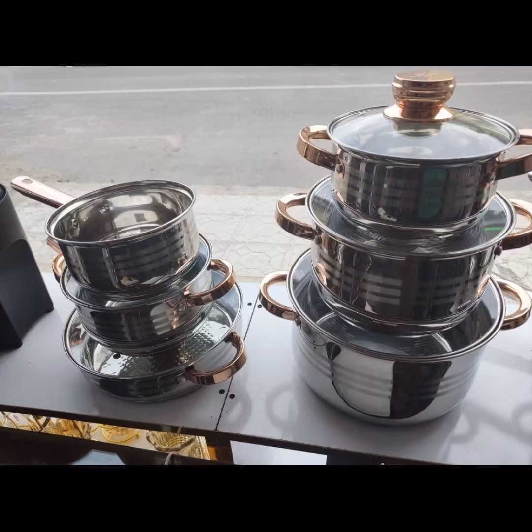 سرویس قابلمه استیل کرکماز 12 پارچه