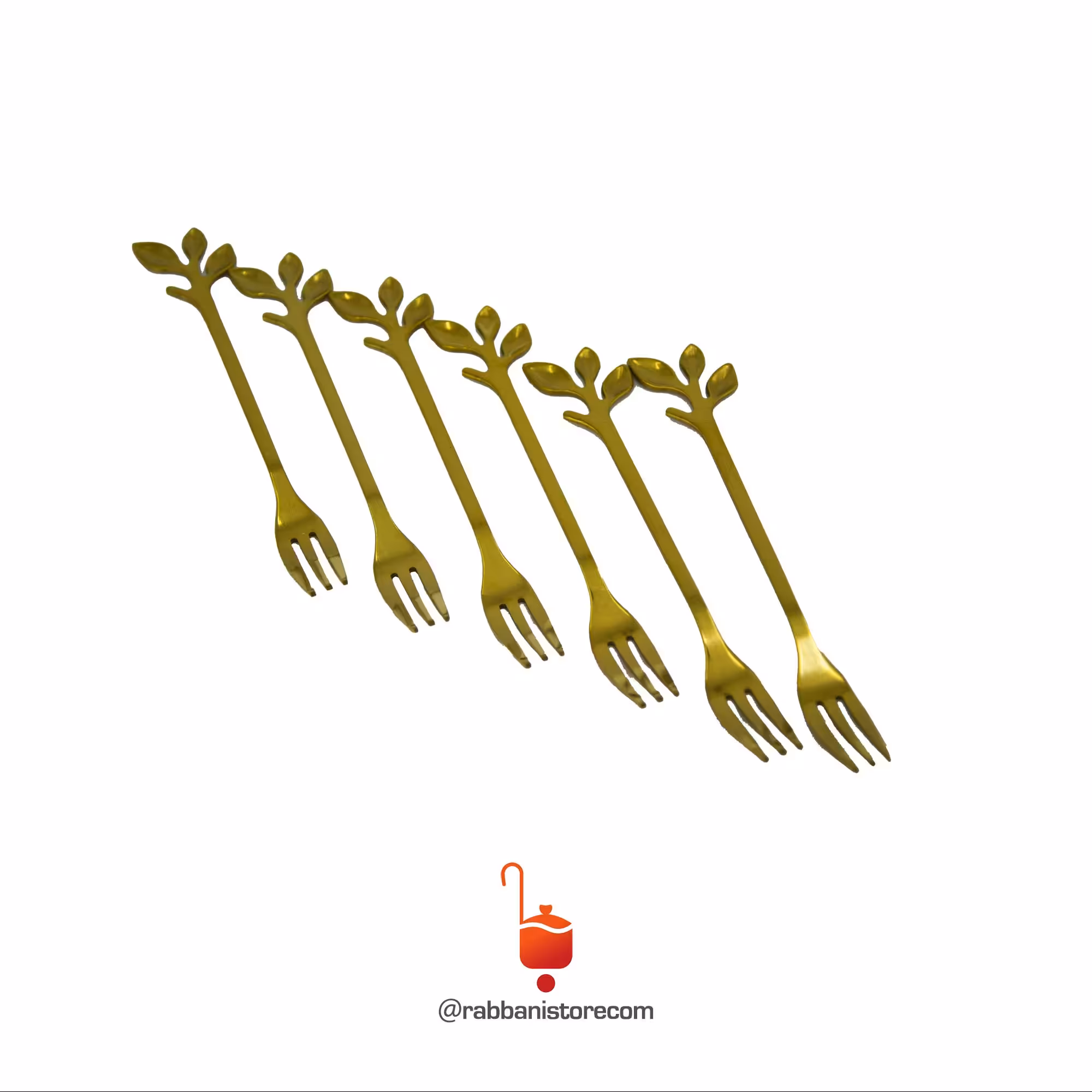 چنگال برگ طلایی استیل با رنگ مقاوم