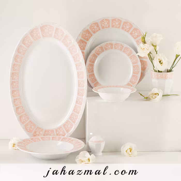 سرویس چینی زرین طرح آرتمیس صورتی 29 پارچه