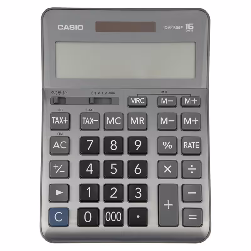 خرید ماشین حساب کاسیو 16 رقم مدل CASIO DM-1600F