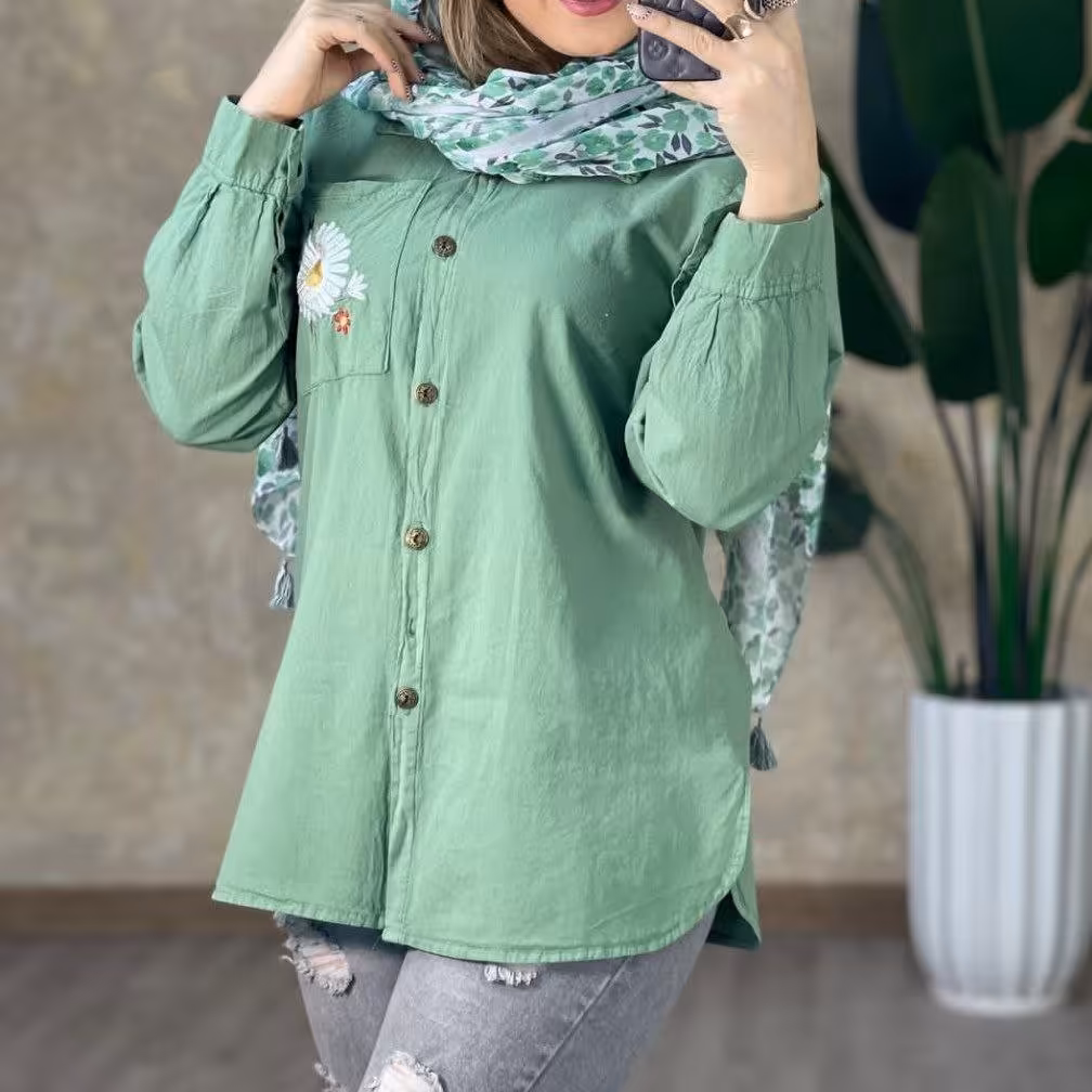 شومیز الیاف تونیک پیراهن 