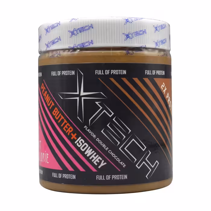 کره بادام زمینی ایکس تک حاوی ایزو وی طعم دبل شکلات 600 گرمی