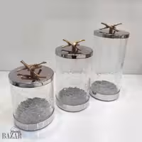 بانکه ترکیب شیشه ترک دار و برنج 3 سایز مدل بامبو