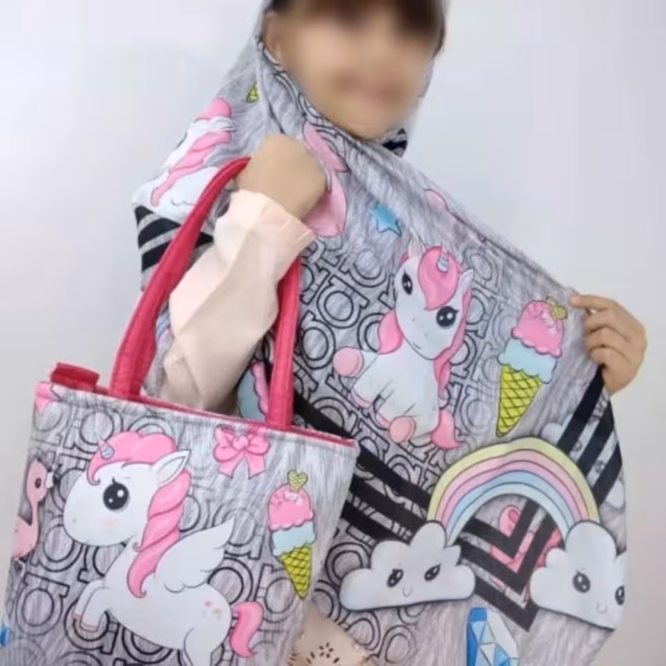 ست کیف و روسری دخترانه(طرحهای کارتونی)