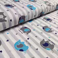 پارچه ملحفه مترینو طرح میلاد کد 140 آبی