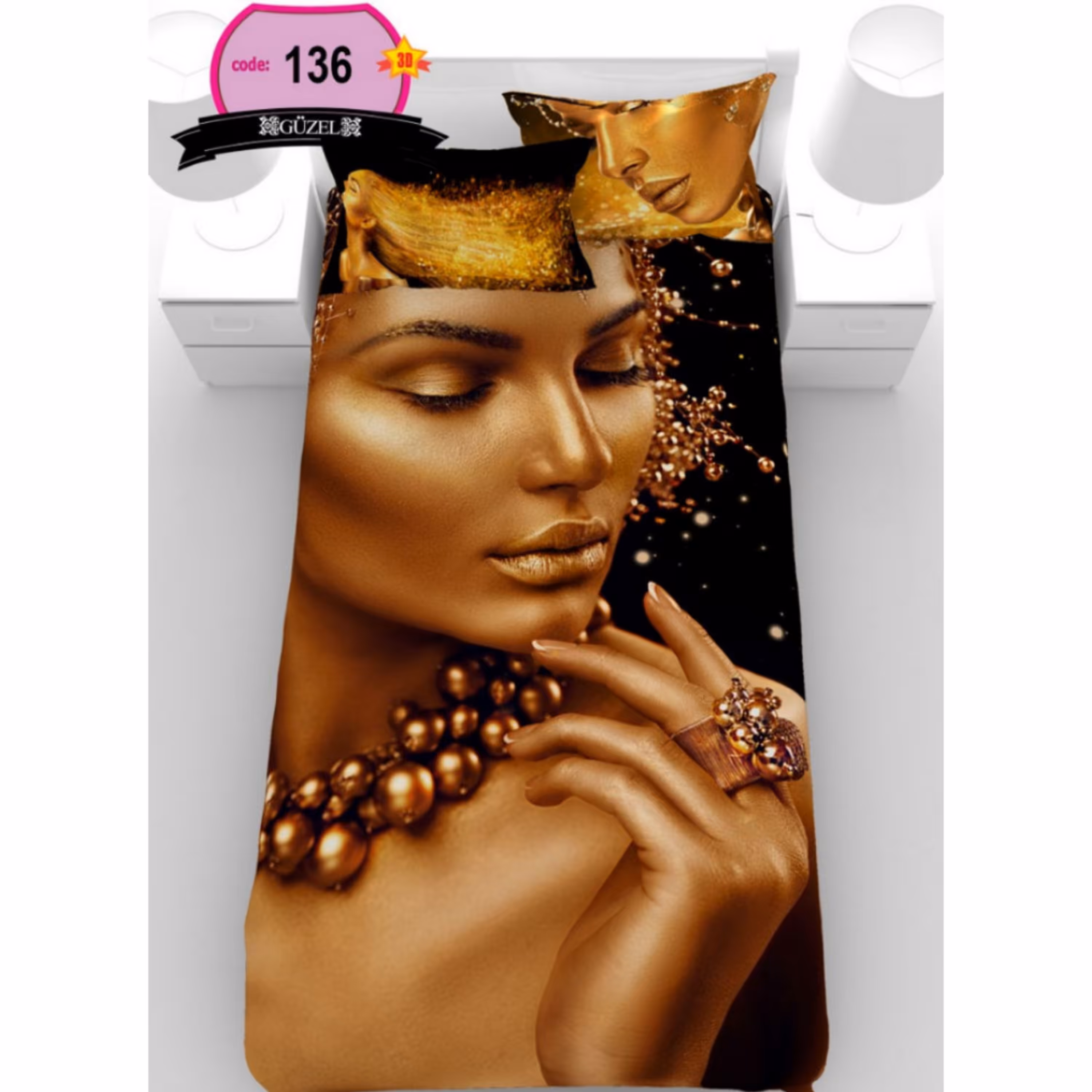 روتختی تک نفره سه بعدی برند گوزل -5 تکه -کد136