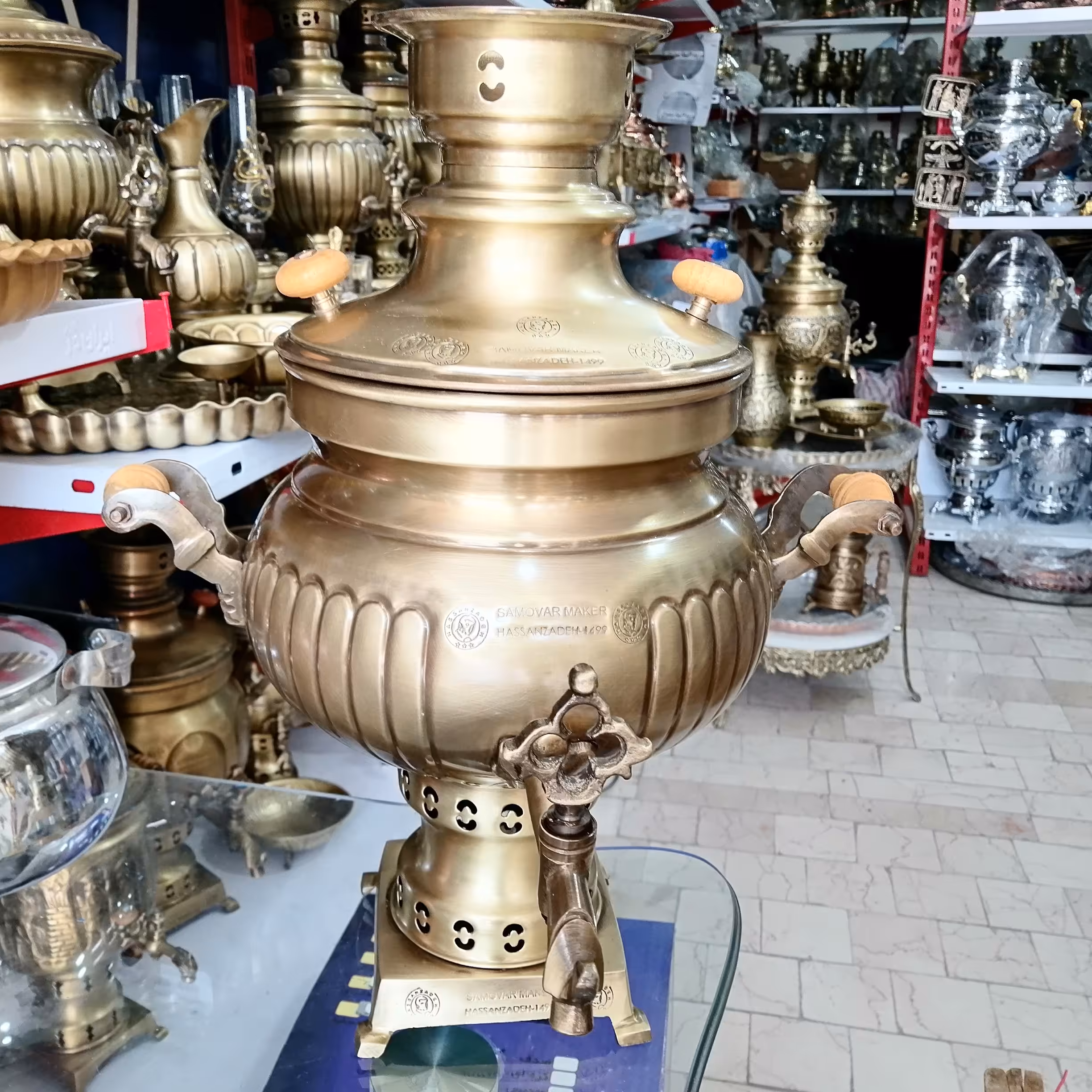 سماور زغالی ذغالی یلدایی برنجی 6لیتر خییییلی ضخیم مخصوص تهیه چایی آتشی ارسال رایگان 