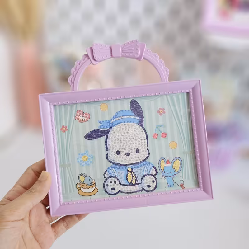 نقاشی الماسی دسته دار دختر و پوچاکو