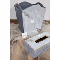ست جعبه دستمال و سطل زبا