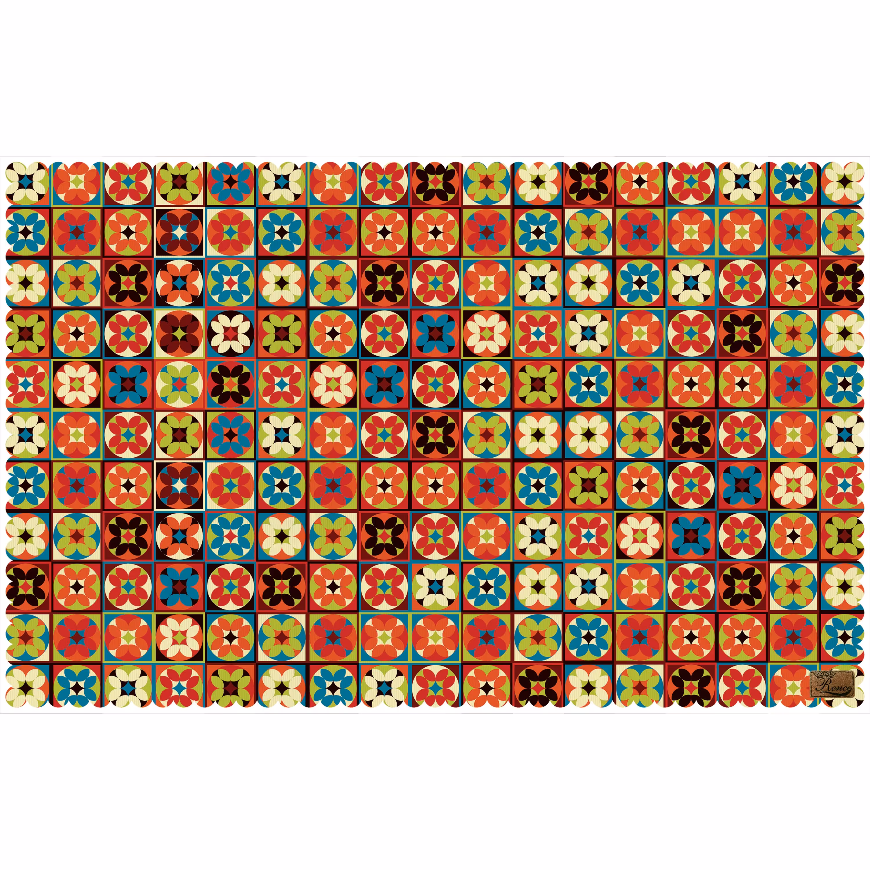 رومیزی مخمل طرح گل رنگی سایز 140 در 220 مدل T8-554 شرکت رنس