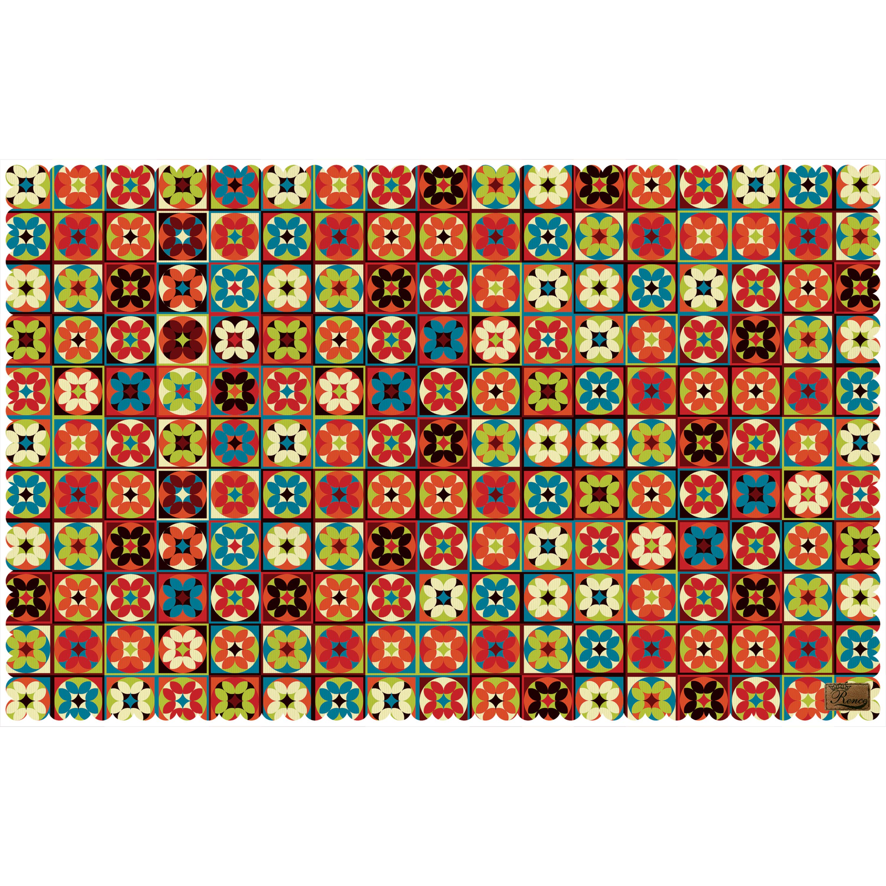 رومیزی مخمل طرح گل رنگی سایز 140 در 220 مدل T8-554 شرکت رنس