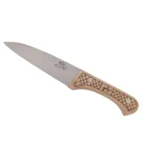 چاقو راسته مروارید زنجان با تیغه استیل فولاد و دسته چوبی سبک