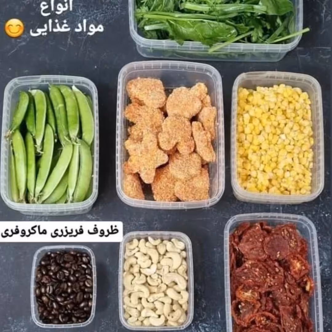 ظروف فریزری پولاد پویش  8سایز ( 16عددهر سایز2عدد )