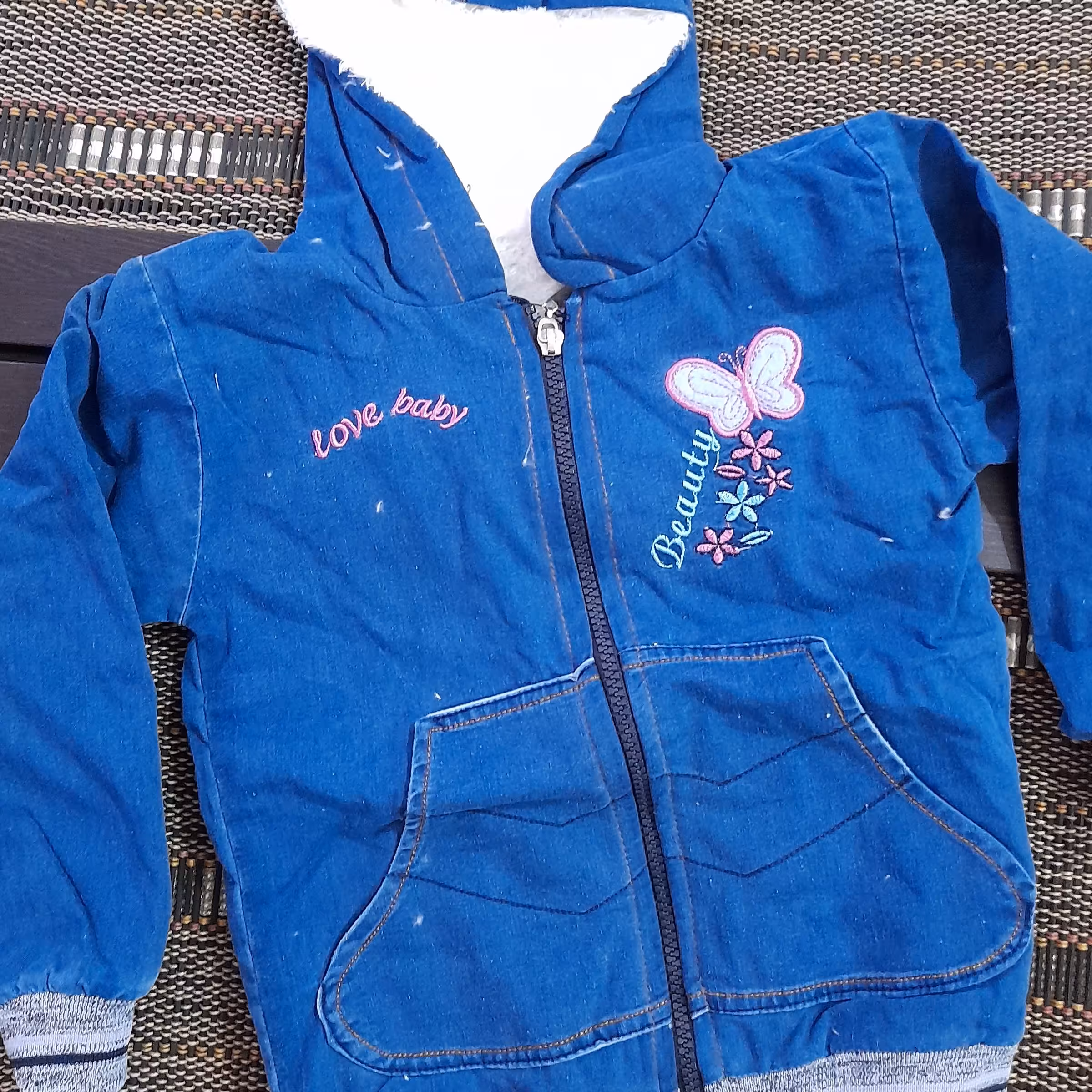 کاپشن دخترانه طرح لی، رنگ ابی ، سایز 40 و 45