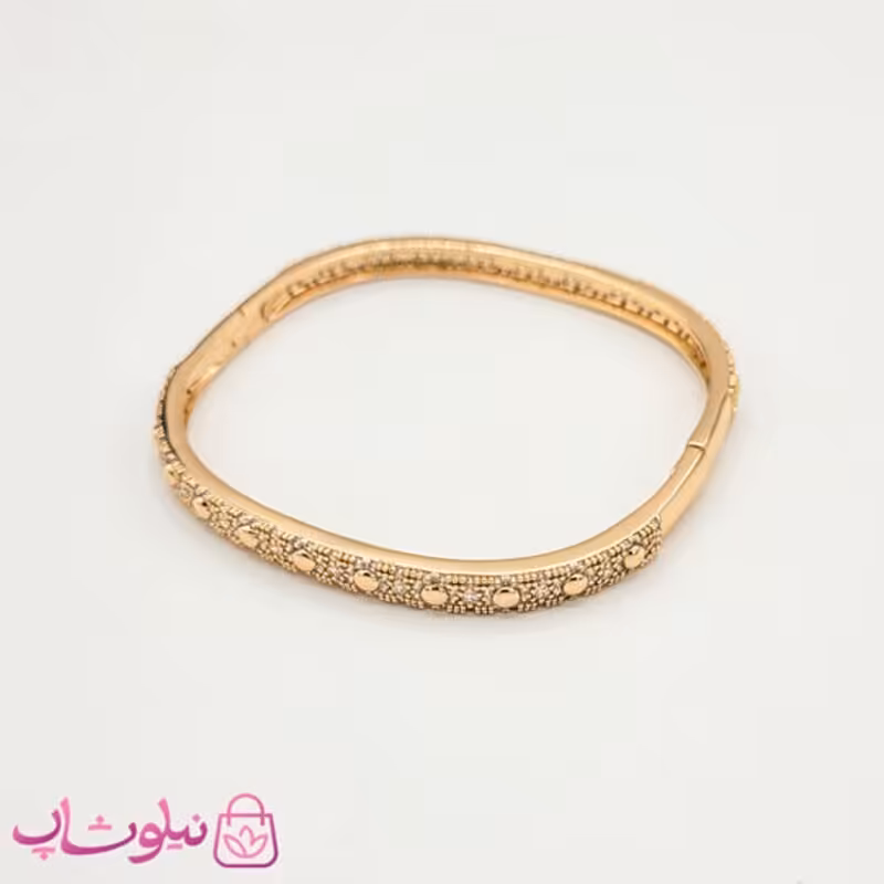دستبند النگویی مربعی ژوپینگ نگین دار سایز 2 کد 3391
