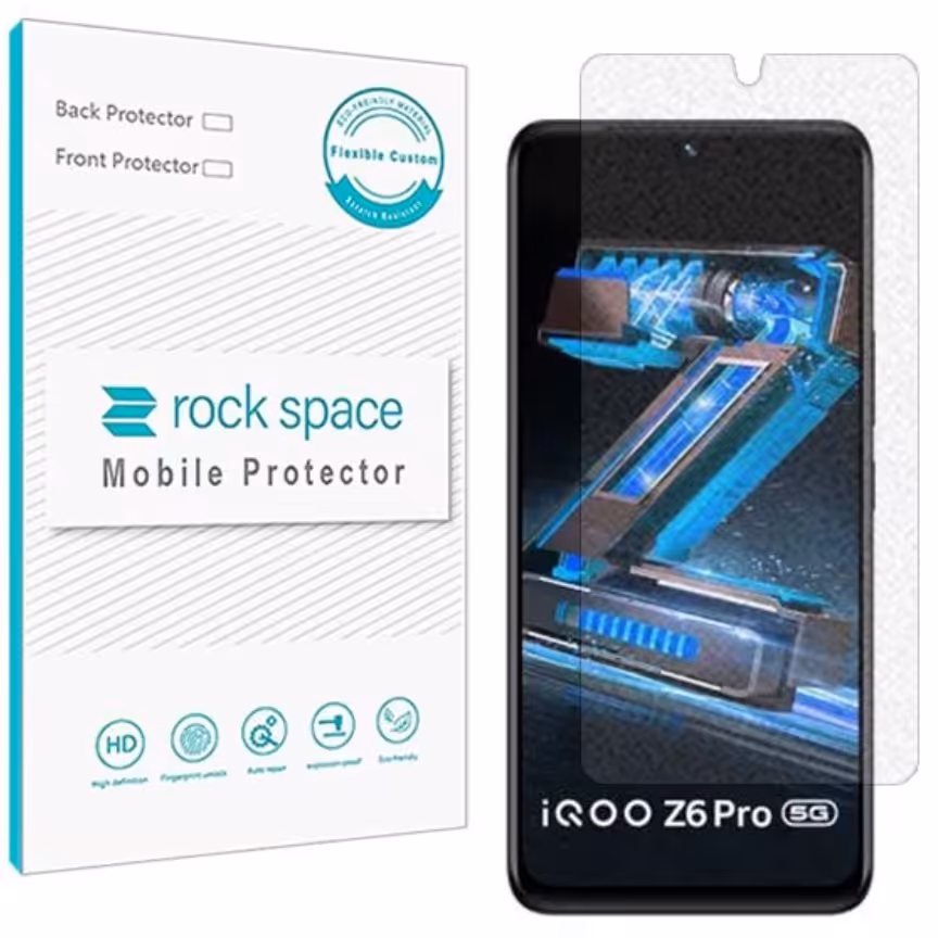 گلس مات نانو و ضد ضربه گوشی ویوو iQOO Z6 Pro برند راک اسپیس   