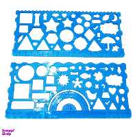 ست خط کش نشکن شابلونی مدل Flexible سایز 20 سانتی متر بسته 2 عددی