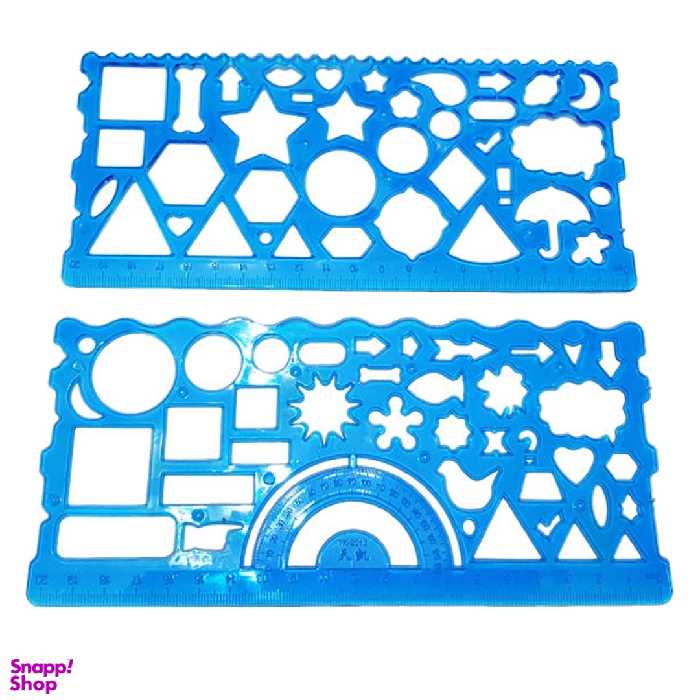 ست خط کش نشکن شابلونی مدل Flexible سایز 20 سانتی متر بسته 2 عددی