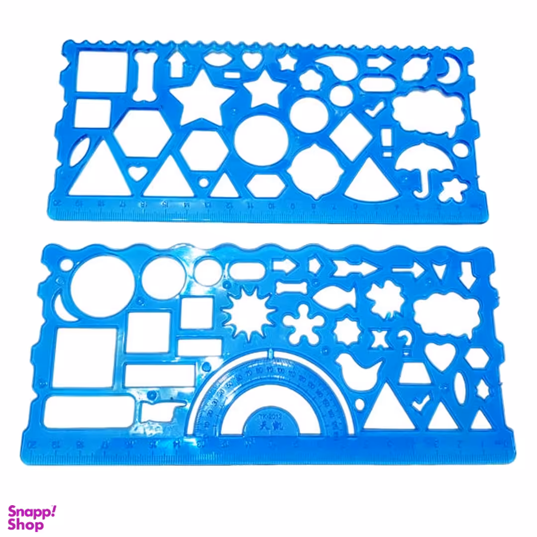 ست خط کش نشکن شابلونی مدل Flexible سایز 20 سانتی متر بسته 2 عددی