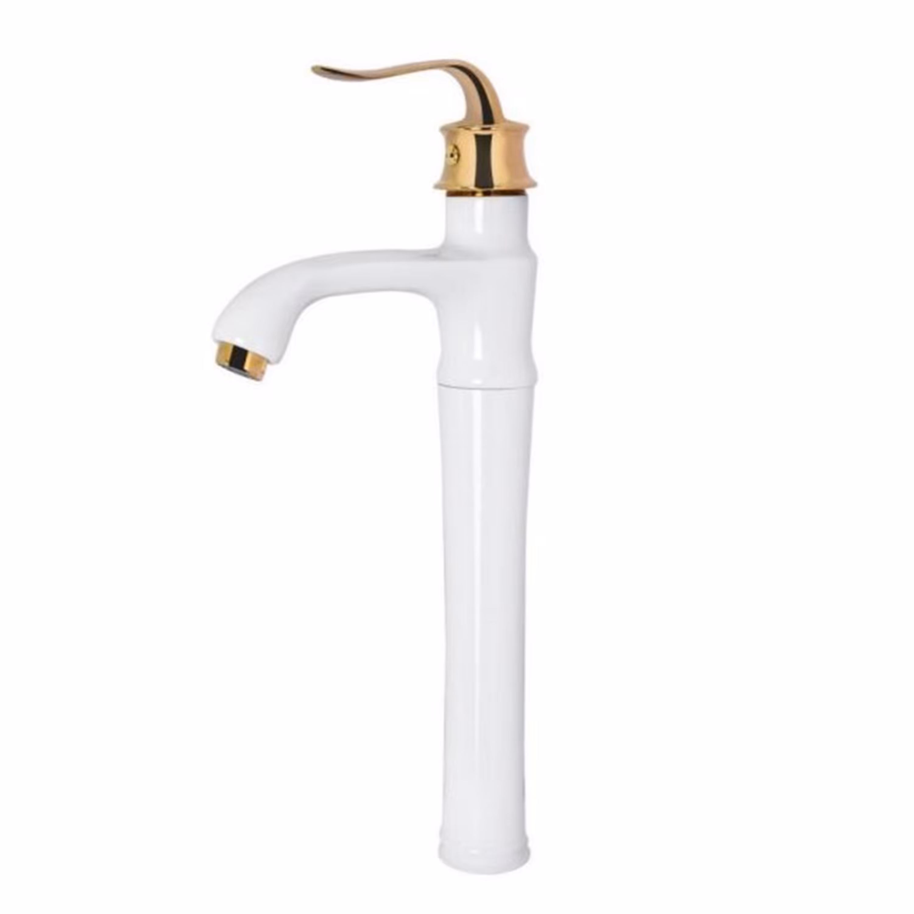 شیر روشویی پایه بلند سفید طلایی  با کیفیت عالی
