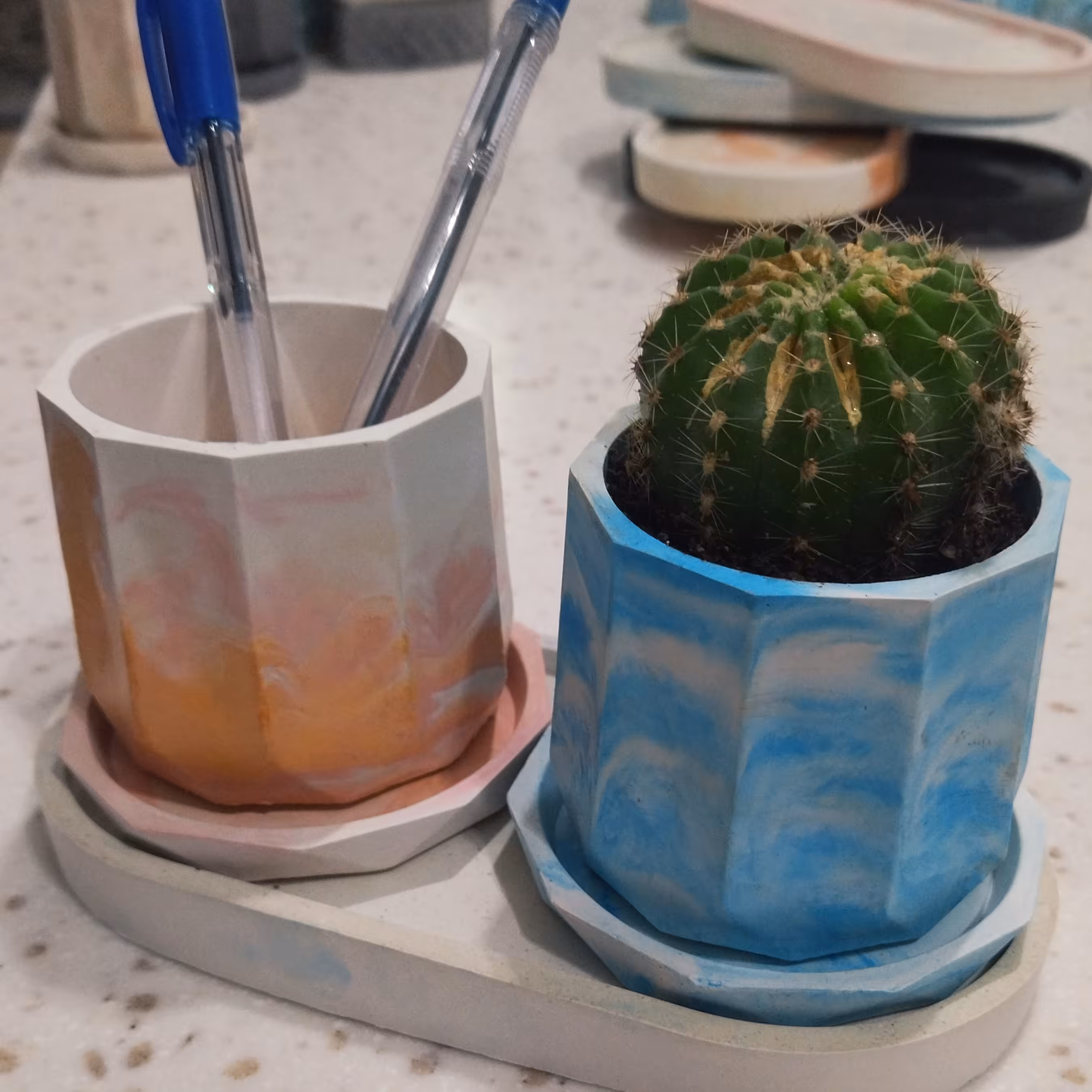 گلدان و زیر گلدان طرح  ده ضلعی    عمده (20عددی)