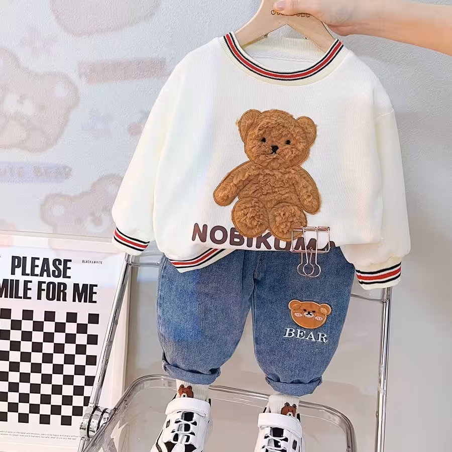 ست وارداتی اسپرت اورجینال مناسب دختر و پسر دو رنگ سفید و سرمه ای