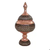قندان  پایه دار خاتم کاری ارتفاع 21 سایز 2 متوسط