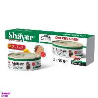کنسرو غذای گربه شایر مدل مرغ و گوشت وزن 90 گرم بسته 3 عددی