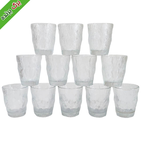 شات شیشه ای طرح یخی مجموعه 12 عددی