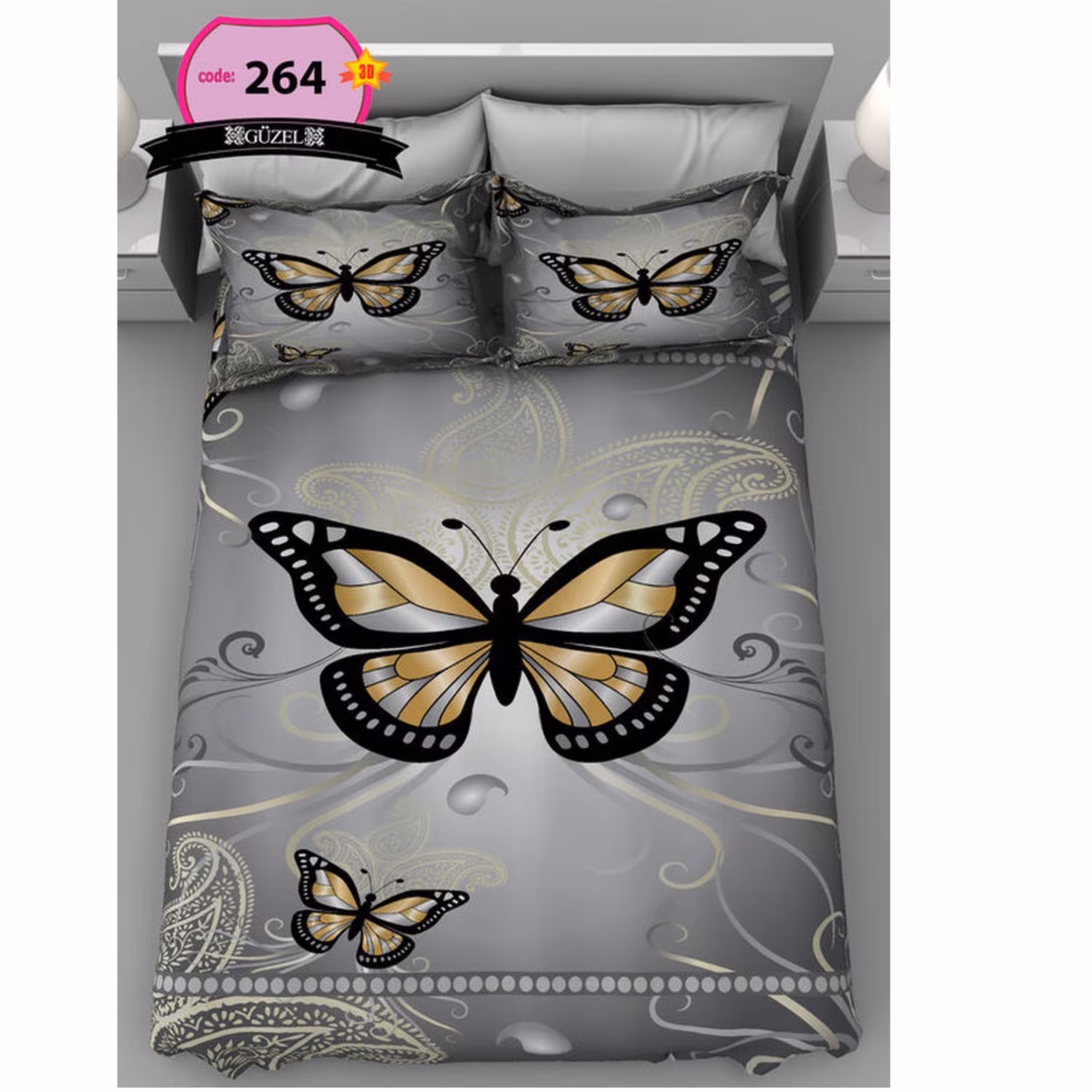 روتختی دونفره سه بعدی برند گوزل 7 تکه کد 264