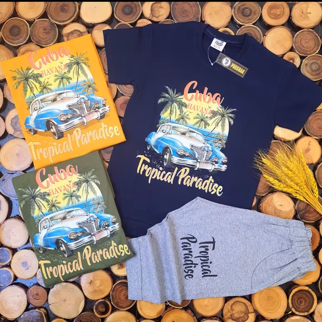 ست تیشرت و شلوارک هاوایی