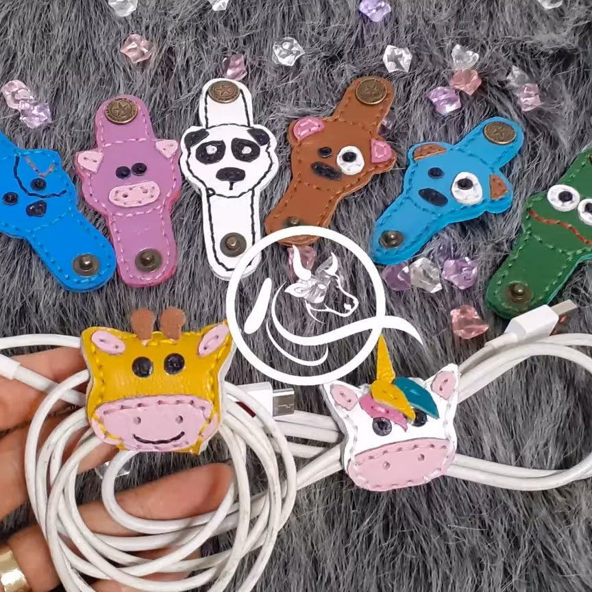 جمع کننده کابل شارژر  چرم طبیعی