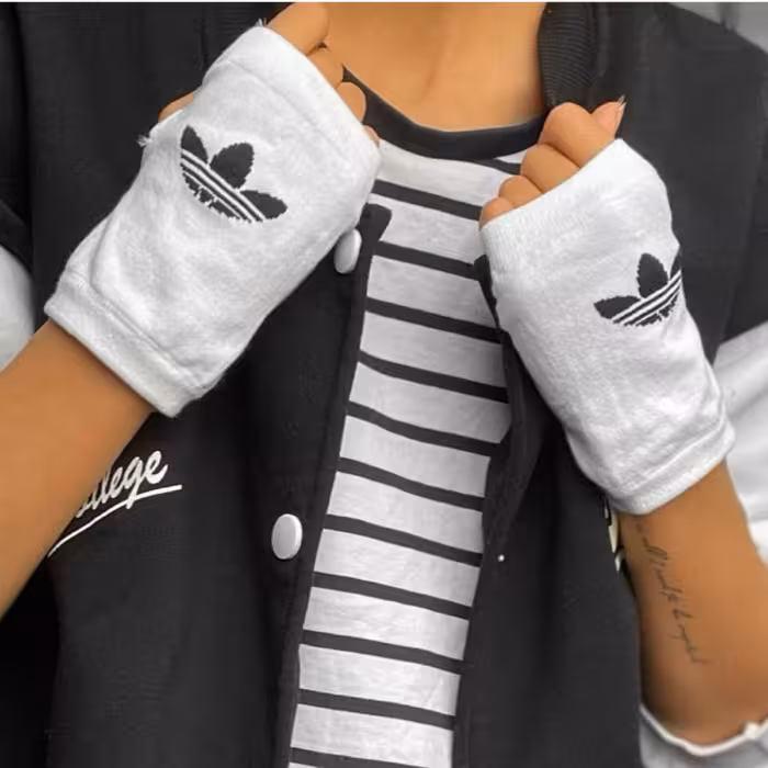 دستکش کلاسیک لاانگشتی آدیداس سفید