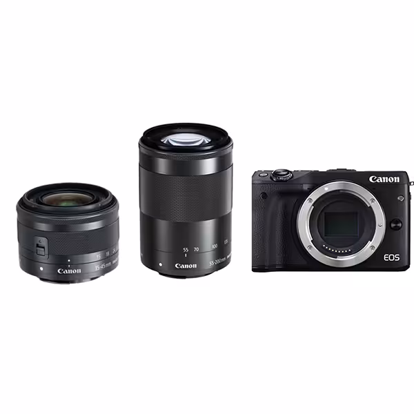 دوربین عکاسی بدون آینه کانن مدل EOS M3 به همراه لنز 45-15 و 200-55 میلی متر