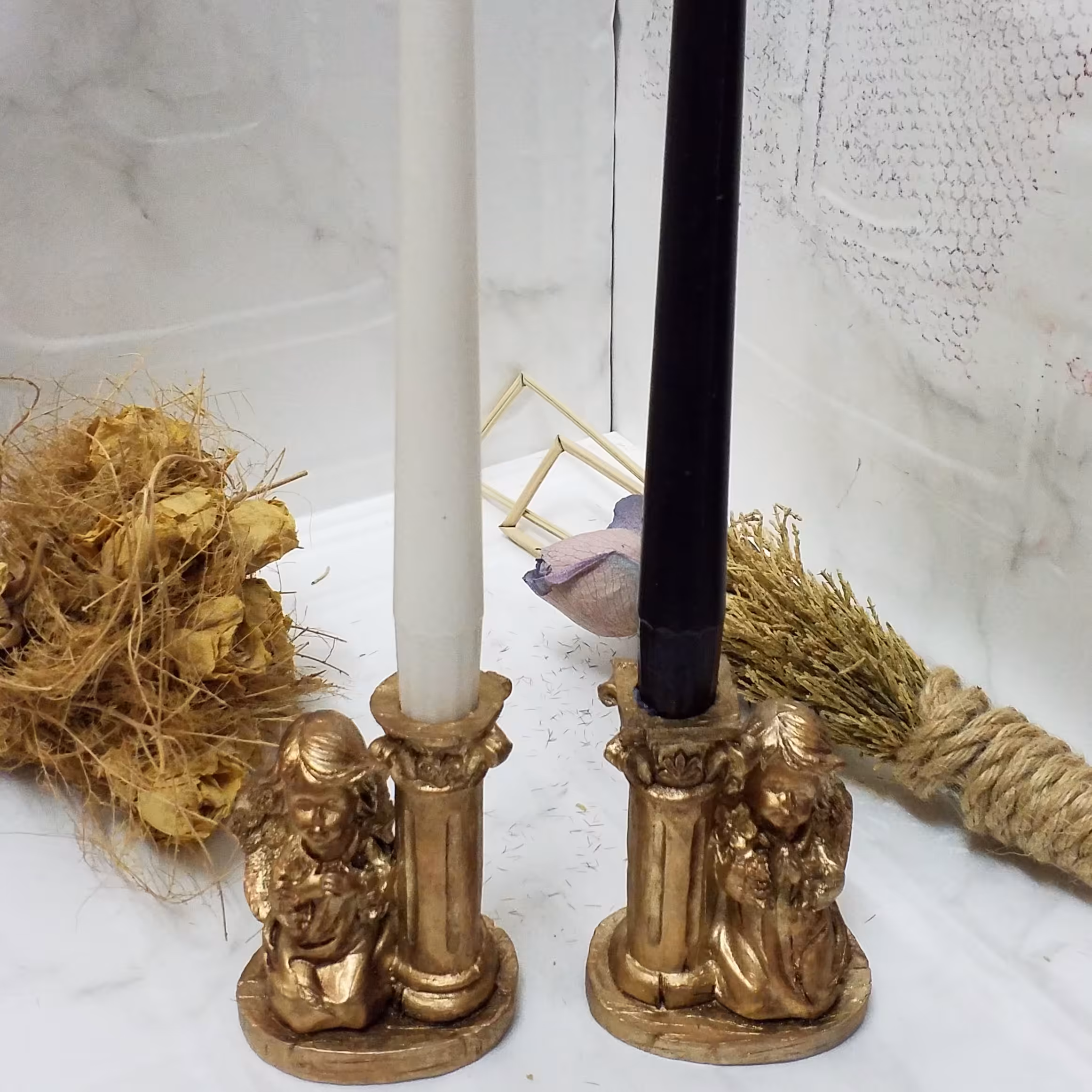 شمعدان  پلی استر طرح  فرشته