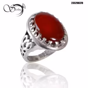 انگشتر نقره مردانه عقیق سرخ کد:1616