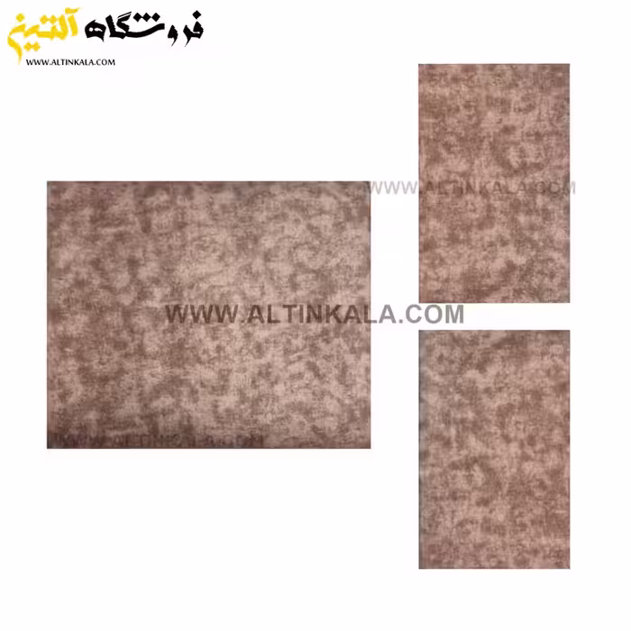 سرویس ملحفه کشدوز دونفره سه تکه سایز 180×200 طرح پتینه رنگ نسکافه ای