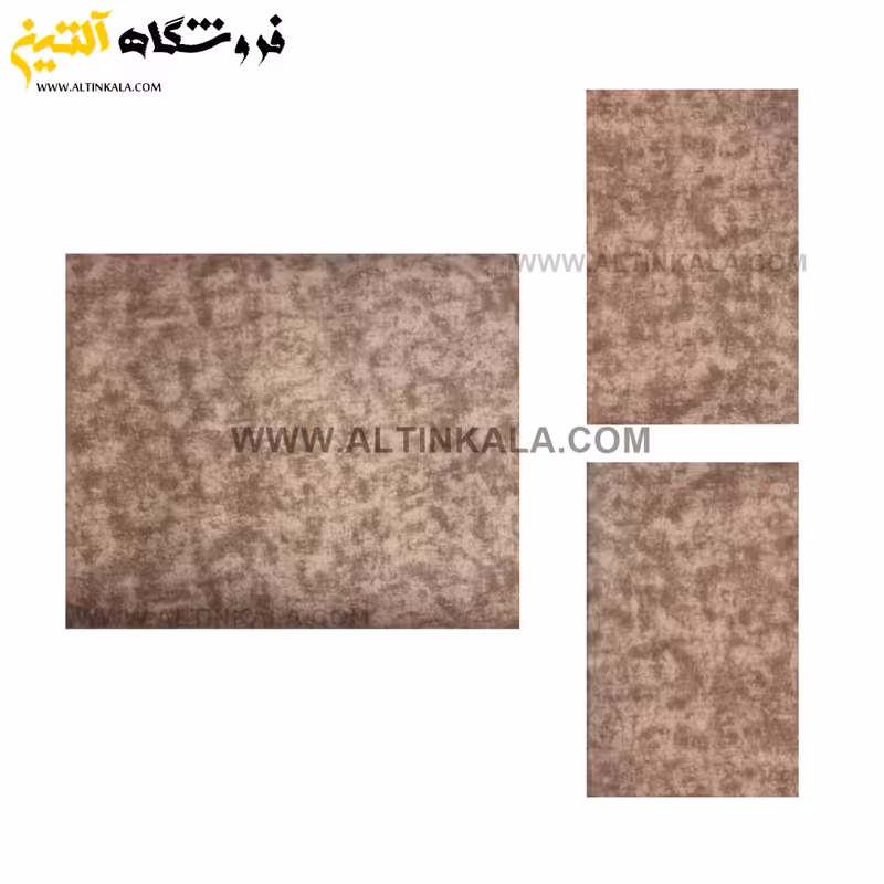 سرویس ملحفه کشدوز دونفره سه تکه سایز 180×200 طرح پتینه رنگ نسکافه ای