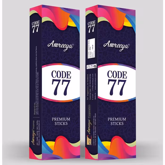 عود دستسازکد77 وزن 50 گرم محصول هند  حدودا 25شاخه زمان سوخت 1ساعت  رایحه ادکلنی  برند آمریا 