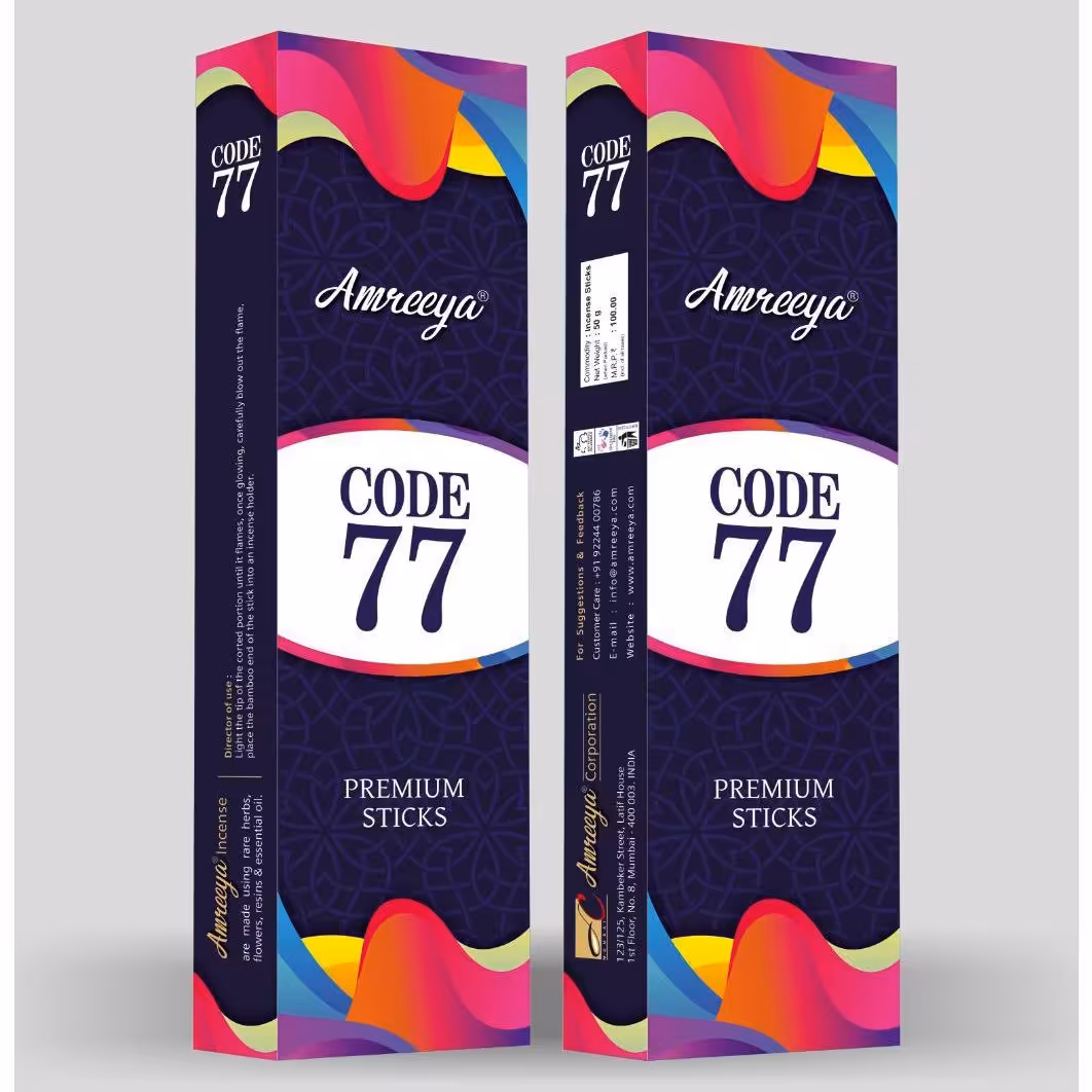 عود دستسازکد77 وزن 50 گرم محصول هند  حدودا 25شاخه زمان سوخت 1ساعت  رایحه ادکلنی  برند آمریا 