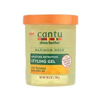 ژل کانتو شی باتر مرطوب کننده حالت و دهنده دانه کتان و روغن زیتون موهای فر Cantu Shea Butter Moisture Retention Styling Gel With Flaxseed and Olive Oil