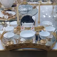 هفت سین گل شیپوری کاسه دار همراه با آینه و شمعدان  بدون سینی دکوراتیو و خرگوش ها