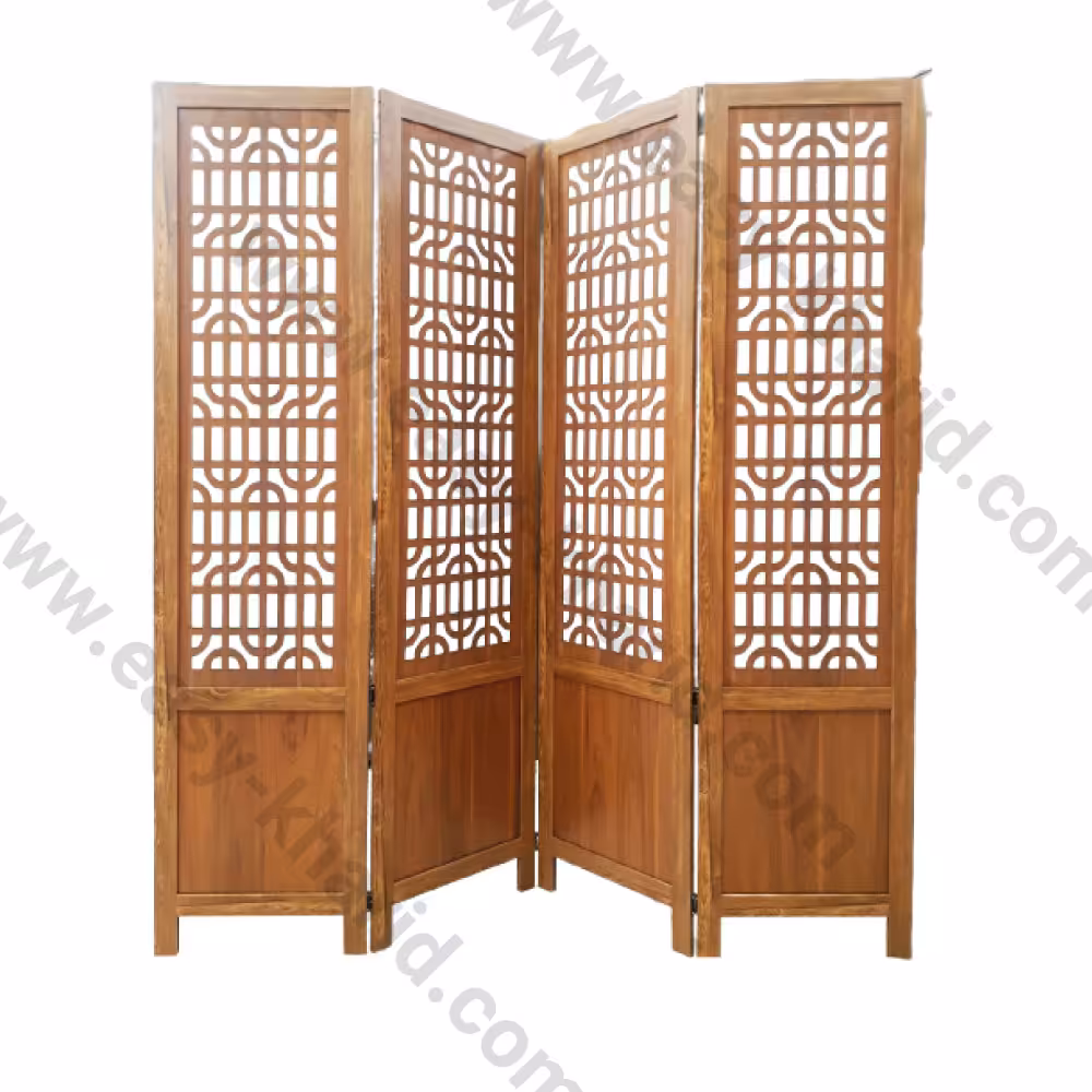 پاراوان چوبی برش لیزری دوجداره طلق رنگی کد 4013