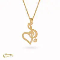 آویز گردنبند جواهری میکا طرح قلب موسیقی طلا 18 عیار کد 06103710070