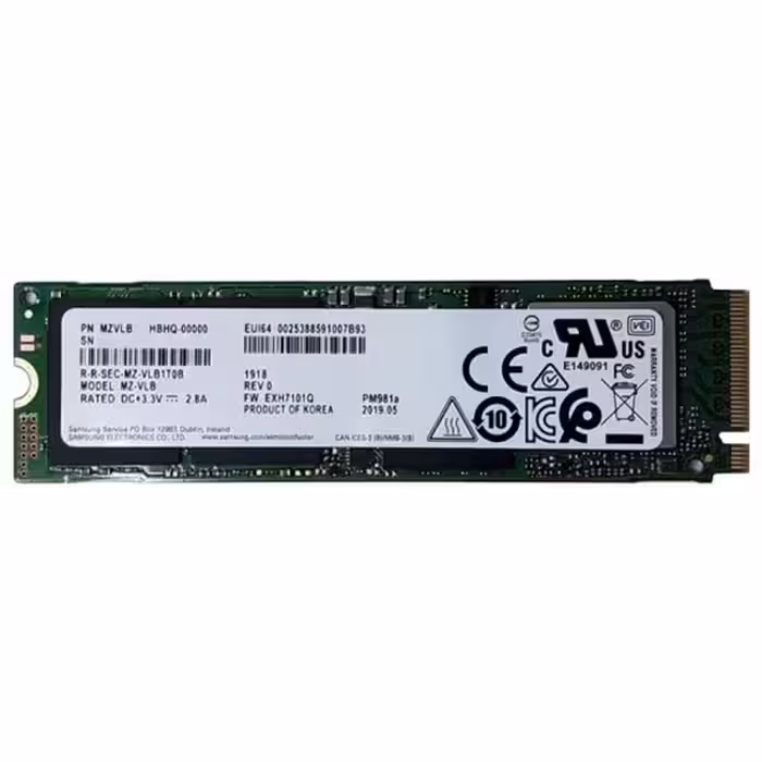هارد SSD سامسونگ مدل PM981A M.2 ظرفیت 256 گیگابایت HBHQ
