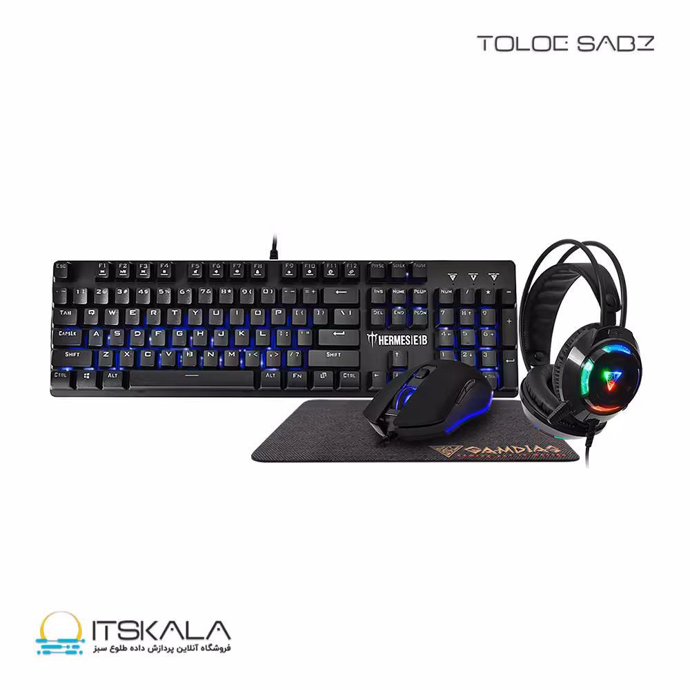 قیمت و خرید کیبورد و موس و پد گیم دیاس مدل HERMES E1B COMBO | ITSKALA